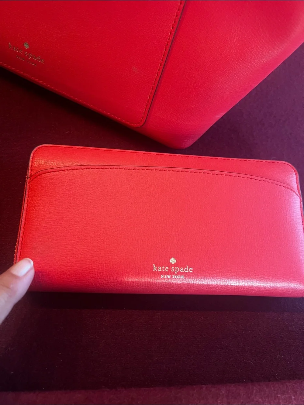 Kate Spade Adel Small Tote & Matching Wallet Set - Geranium Redo